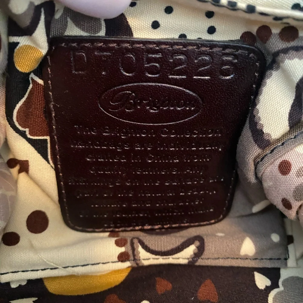 Brighton Croc and Pebbled Leather Satchel Style Handbag